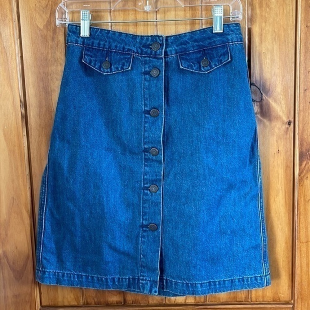 Old Navy A Line Denim Button Front High Rise Denim Short Skirt Size 2 NWT